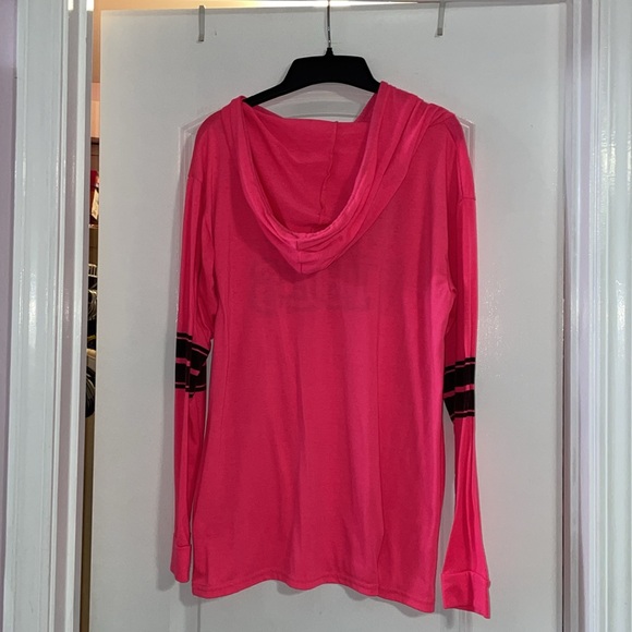 Faithful Ministries, Co., & Works “Good Vibes” Women pink long sleeve hoodie - Picture 3 of 4